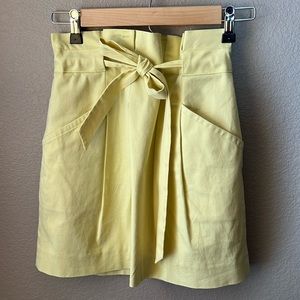Yellow Pleated Bow Skirt